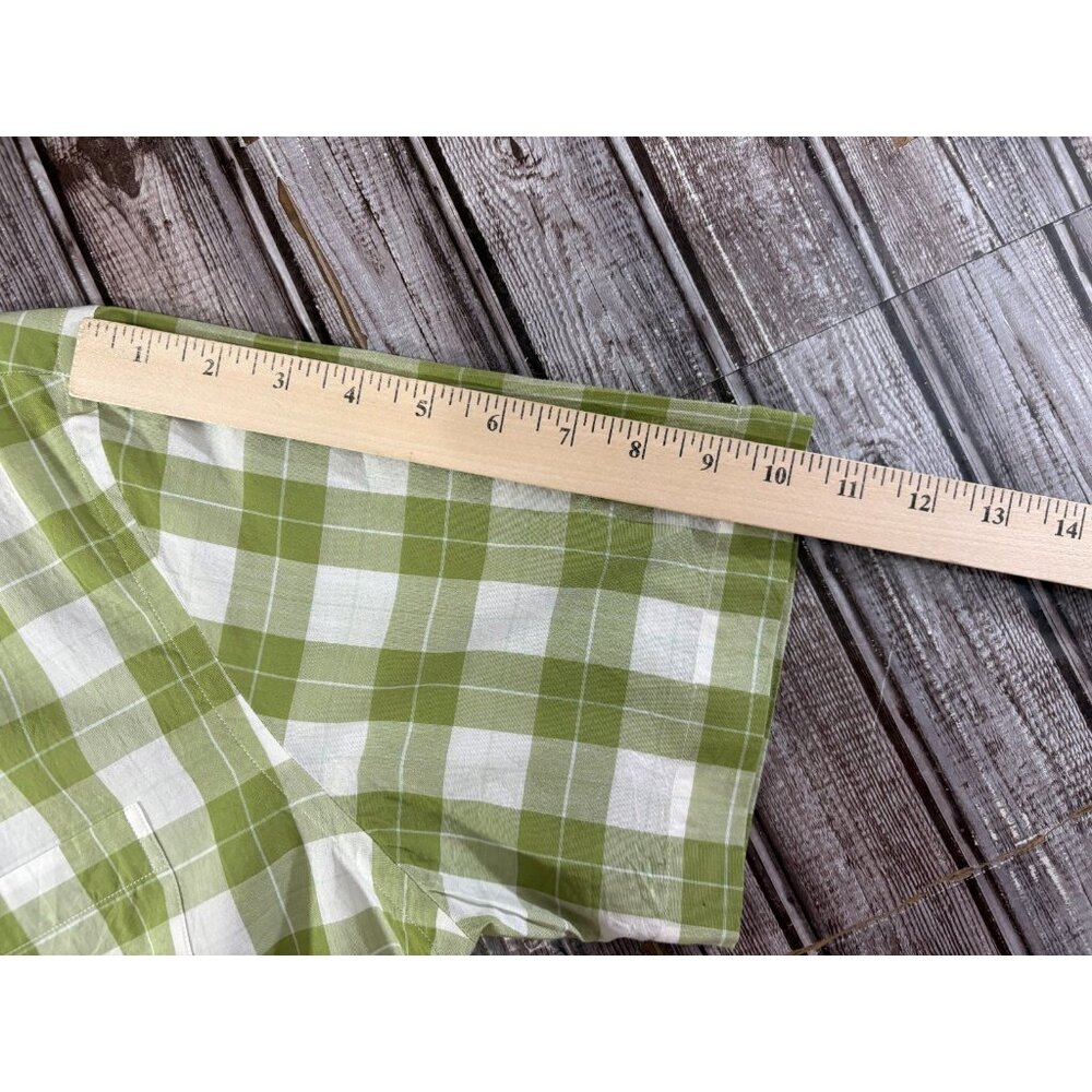 Todd Snyder lightweight Plaid Shirt Size M Gren ivory NWOT - Picture 6 of 6